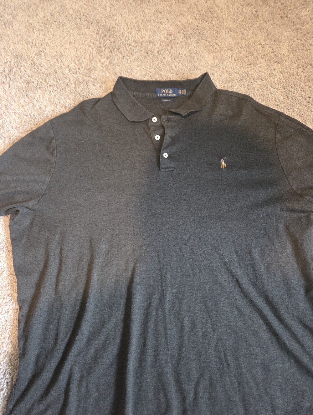 Used Ralph Lauren Polo Shirt XXL Charcoal